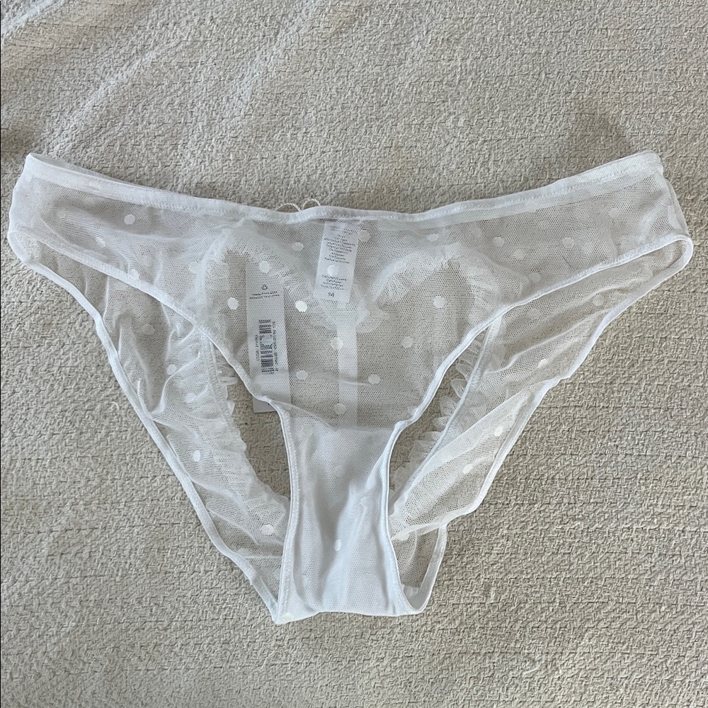 Adore Me White Sheer Polka Dot Panties